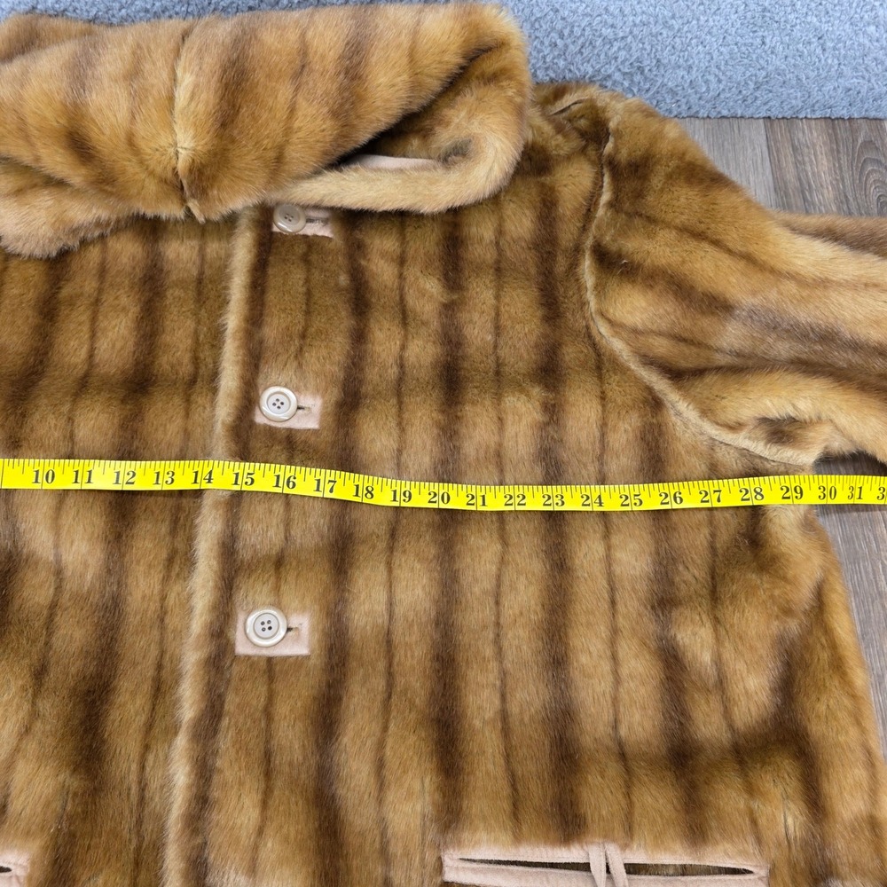 Jones New York Reversible Faux Fur‎ Suede Hooded Coat Tan Brown Plus 2X - Picture 8 of 16